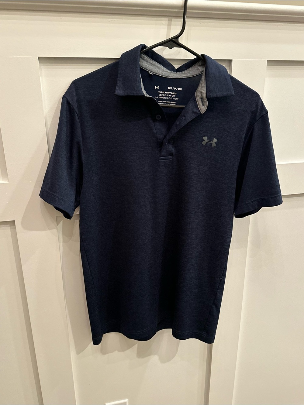 Under Armour Men’s Navy Polo with Gray Trim